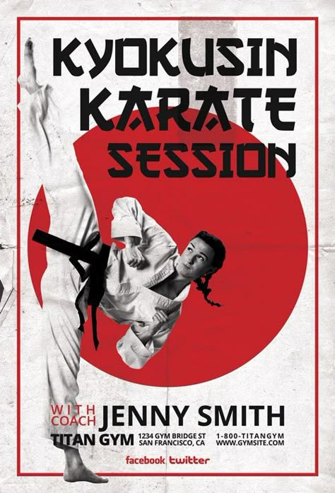 Karate Graphic Design, Karate Poster Design, Karate Banner, Karate Lessons, Karate Poster, Art Class Posters, Karate Design, Sport Flyer, Martial Arts Club