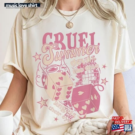 Cruel Summer Tshirt T Shirt Reputation T-Shirt Hoodie Check more at https://musicloveshirt.com/product/cruel-summer-tshirt-t-shirt-reputation-t-shirt-hoodie/ Summer Tshirt, Cruel Summer, Tshirt Design Inspiration, Design Tshirt, Linen Casual, Tshirt Design, Trending Tshirts, Airport Outfit, Metal Design