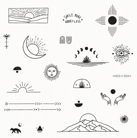 Tattoos Earthy, Small Earthy Tattoos, Instagram Doodle, Earthy Tattoos, Tatuagem Masculina Pequena, Boho Tattoos, Western Tattoos, Handpoke Tattoo, Best Tattoo Ideas