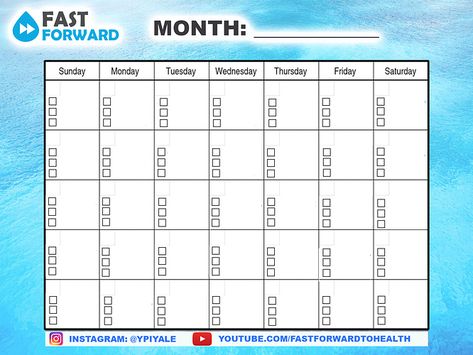 Blank Monthly Printable Fasting Tracker Calendars - Tools: Calendars/Worksheets/Food Journals - Water Fasting Forum by Fast Forward To Health Food Journals, Calendar Worksheets, Proud Of You, Big Picture