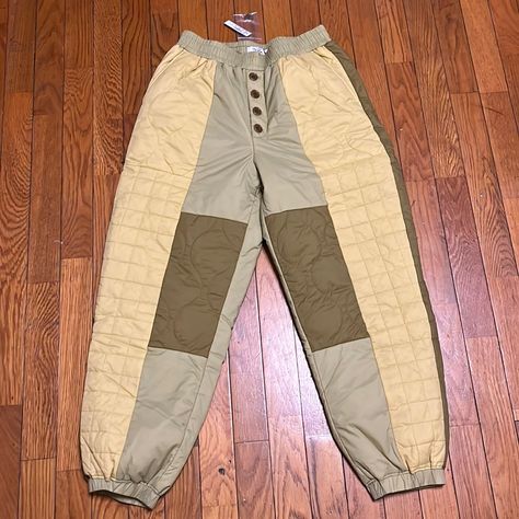 Madewell Buttery Soft Nwt Patchwork-Quilted Tapered Joggers / Small / Muted Olive Never Worn Tapered Joggers, Track Pants, Madewell, Track, Pants, Green, Women Shopping, Color, Patchwork