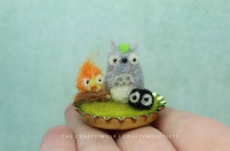 Studio Ghibli Needle Felt, Ghibli Characters, Soot Sprite, Studio Ghibli Characters, Soot Sprites, Needle Felting Projects, Needle Felt, Small Studio, Felting Projects