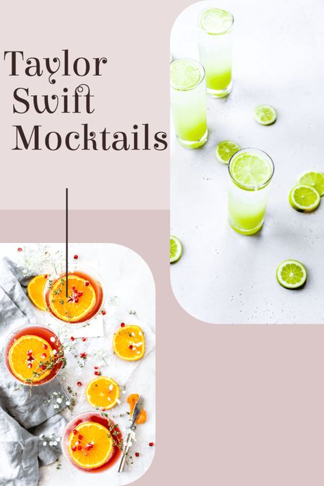 Taylor Swift Folklore Inspired Drinks, Eras Tour Mocktails, Taylor Swift Themed Mocktails, Taylor Swift Appetizer Ideas, Taylor Swift Party Punch, Eras Movie Party, Eras Watch Party, 1989 Taylor Swift Party Food, Taylor Swift Mock Tails