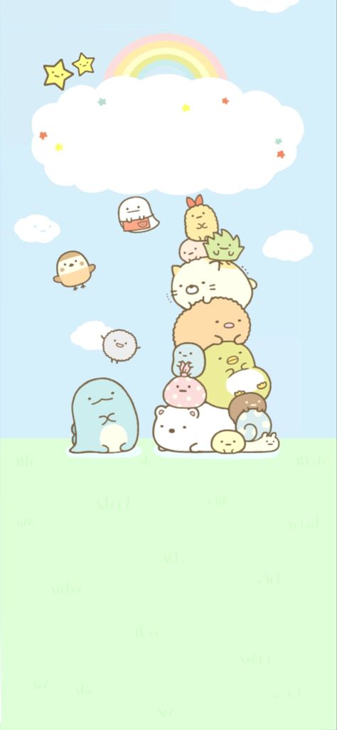 Sumiko Gurashi, Iphone Lockscreen Wallpaper, Sumikko Gurashi, Sanrio Wallpaper, Kawaii Doodles, Pretty Wallpaper Iphone, Cat Wallpaper, Cool Backgrounds, Kawaii Art