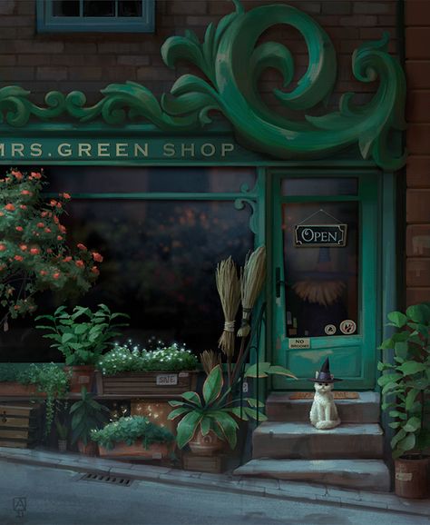 Potion craft shop on Behance Potion Shop Fantasy Art, Potion Shop Concept Art, Potion Shop Art, Mythical Bedroom, Herbalist Character, Potions Shop, Potion Craft, Potion Shop, Herbalist Shop