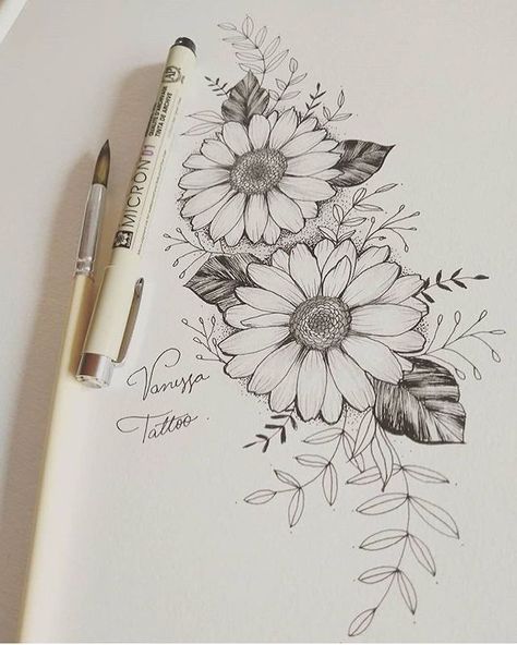 two-flowers-simple-flower-drawing-black-and-white-pencil-sketch Simple Flower Drawing, Free Hand Designs, Tattoo Zeichnungen, Sunflower Tattoos, Flower Sketches, Character Sketches, Pencil Art Drawings, Charcoal Drawing, Drawing Tutorials