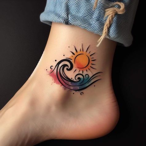 Soul Mate Tattoo, Ankle Tattoo Ideas, Arrow Tattoos For Women, Wrist Tattoo Cover Up, 12 Tattoos, Tattoos To Cover Scars, Sunset Tattoos, Ankle Tattoos For Women, Ankle Tattoos