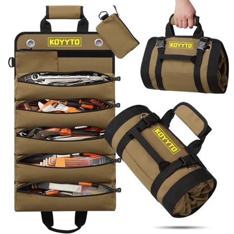 Roll Up Tool Bag, Tool Roll Bag, Tool Bag Organization, Tool Pouches, Closet Organizing Systems, Tool Roll, Secret Storage, Pocket Tool, Tool Bags