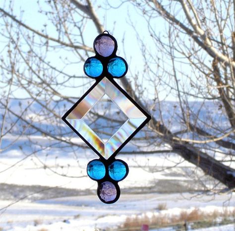 Beveled Glass and Gem Stained Glass by GreenhouseGlassworks, $16.00 Stained Glass Animals, Stained Glass Bevels, Stained Glass Candle Holders, Stained Glass Candles, Glass Art Pictures, Stained Glass Light, Stained Glass Butterfly, Stained Glass Decor, Stained Glass Jewelry