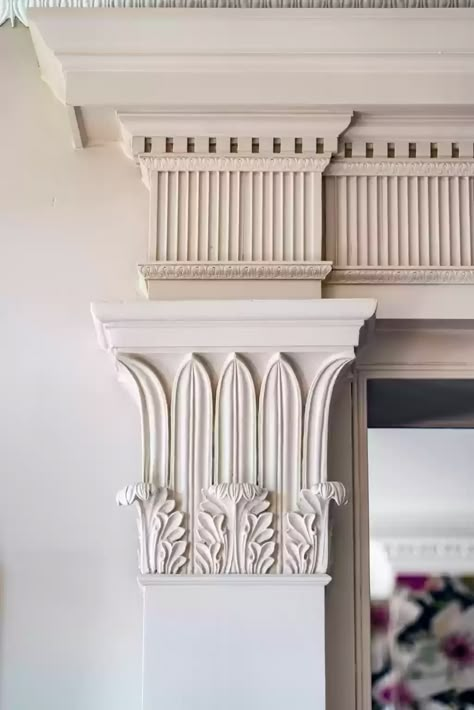 Cornice Design, Pillar Design, Ceiling Murals, Charleston Homes, Wall Molding, Design Del Prodotto, Classical Architecture, Pop Design, Staircase Design