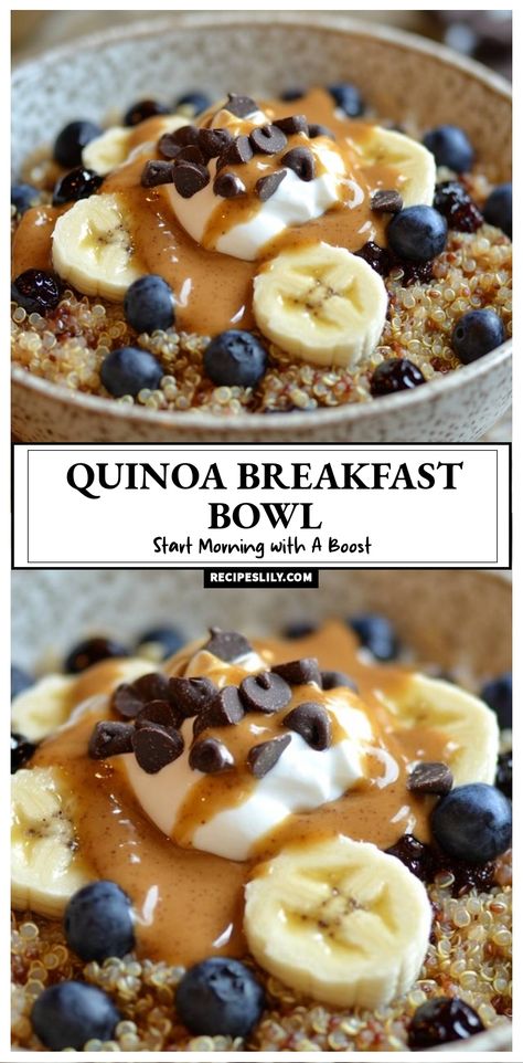 Quinoa Blueberry Breakfast Bake, Breakfast Nourish Bowl, High Protein Quinoa Breakfast, Quinoa Recipes Sweet, Quinoa Breakfast Bowl Healthy, Easy Bowl Recipes, Breakfast Quinoa Recipes, Quinoa Recipes Healthy Easy, Breakfast Bowl Ideas