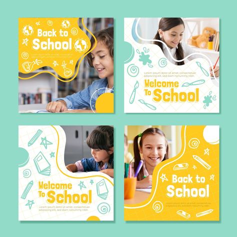 Back To School Social Media Posts, Back To School Social Media Design, Festival Instagram Post, Back To School Poster, Poster Design Kids, Puzzle Poster, Kids Festival, School Instagram, Kids Social Media