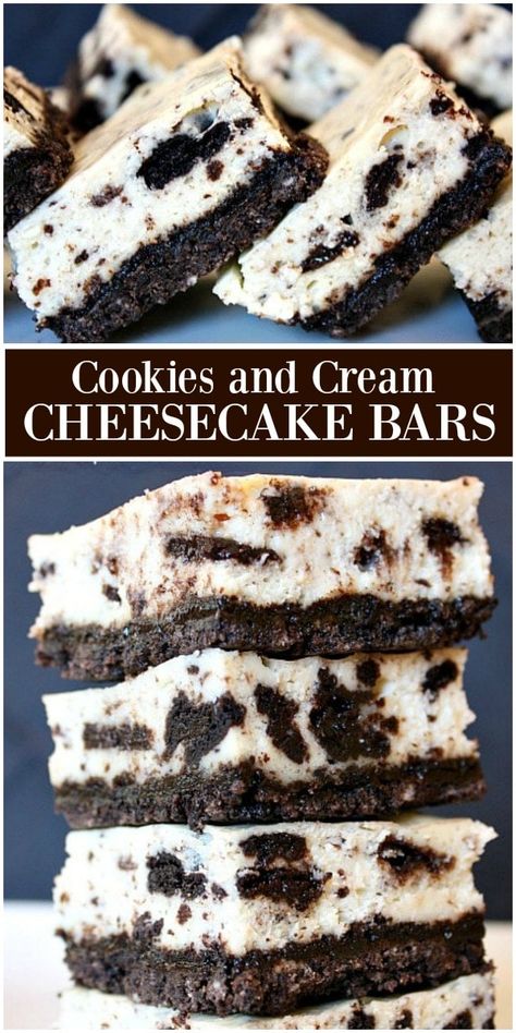 Oreo Desserts, Cookies And Cream Cheesecake, Cream Cheesecake, Cheesecake Bar Recipes, Oreo Recipes, Cheesecake Cookies, Cookies N Cream Cookies, Oreo Dessert, Bars Recipe