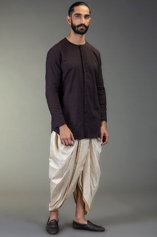 Pre-Draped Dhoti Pants Dhoti Mens, Dhoti Pants For Men, Men's Closet, Men Styling, Wedding Outfits For Groom, Mens Wedding Attire, Drape Pants, Kurta Men, Mens Kurta Designs