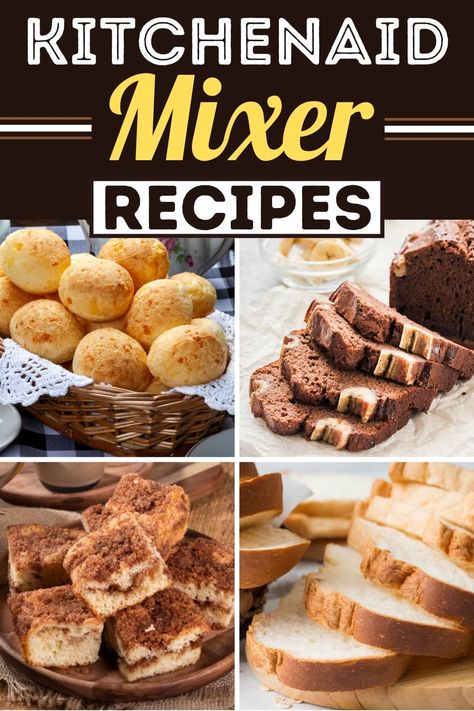 Put your mixer to good use with these easy KitchenAid mixer recipes! From bread to pizza dough to cookies and cakes, you'll feel like a pro baker with these recipes. Kitchen Aid Dough Recipes, Kitchen Aid Recipes For Beginners, What To Make In Kitchenaid Mixer, Kitchen Aid Mixer Recipes Baking Desserts, Things To Make With Stand Mixer, Things To Make In Stand Mixer, Recipes To Make With Kitchenaid Mixer, Kitchen Aid Mixer Recipes Desserts, Things To Make In Kitchenaid Mixer