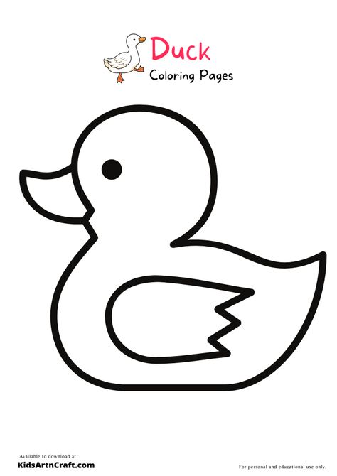 Duck Coloring Pages for Kids – Free Printables Duck Coloring Pages, Spring Theme Preschool, Duck Crafts, September Crafts, Duck Pictures, Free Preschool Printables, Frog Crafts, Preschool Projects, Christmas Duck