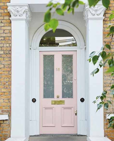 Little Greene’s Instagram profile post: “'Dorchester Pink Mid' is a paler derivative of the popular shade Dorchester Pink, used in the Dorchester Hotel in London during the 1960s.⁠…” Front Door Inspiration, Pink Front Door, Pink Paint Colors, Masonry Paint, Deco Rose, Door Inspiration, Pink Door, Little Greene Paint, Front Door Colors