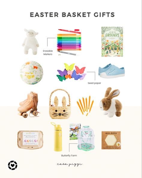 Easter basket gift ideas for the little ones. 🐰 #easterbasket #easterkids #spring #gifts Follow my shop @Casa Pizzi on the @shop.LTK app to shop this post and get my exclusive app-only content! #liketkit #LTKkids #LTKfamily #LTKSeasonal @shop.ltk https://liketk.it/3yAc6 Minimal Easter Basket, Montessori Easter Basket, Minimalist Easter Basket, Minimal Easter, Easter Basket Gift Ideas, Simple Easter Baskets, Basket Gift Ideas, Easter Gift Boxes, Baskets Ideas