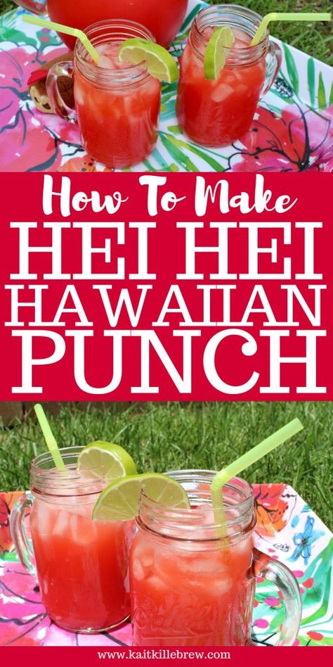 Disney Inspired Recipe - Hei Hei Hawaiian Punch! | #DisneyRecipe #Moana #HeiHei Hawaiian Party Punch Non Alcoholic, Punch Recipe With Hawaiian Punch, Hawaiian Beverages Non Alcoholic, Red Hawaiian Punch Party Punch, Spiked Hawaiian Punch, Punch With Hawaiian Punch And Sprite, Hawaiian Party Drinks Non Alcoholic, Hawaiian Food Party Appetizers, Hawaiian Alcoholic Beverages