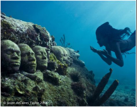 Underwater Sculpture, Easy Sculpture, Under The Water, Underwater Art, Ocean Floor, Sculpture Ideas, Sculpture Park, African History, Caribbean Sea