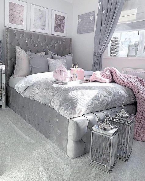 Aqua Room, Grey Bedroom Decor, Bedroom Decor For Teen Girls, Dekorasi Kamar Tidur, Girl Bedroom Designs, Teen Room Decor, Gray Bedroom, Teen Bedroom Decor, Girl Bedroom Decor