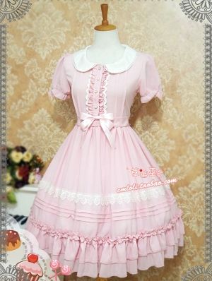 Dresses Kawaii, Pan Collar Dress, Chiffon Summer Dress, Peter Pan Collar Dress, Kawaii Fashion Outfits, Kawaii Dress, Vestidos Vintage, Sweet Lolita, Girls Party Dress