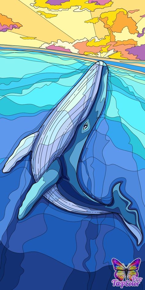 Sea Artwork, Composition Painting, Sea Life Art, Ap Studio Art, Whale Art, Cute Pokemon Wallpaper, Humpback Whale, Art Programs, Paper Cut Art