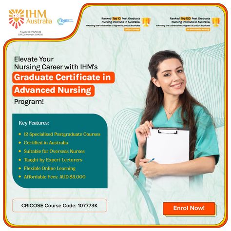 Discover a path to advanced nursing with IHNA! Our Graduate Certificate program offers specialized courses in Critical Care, Mental Health, and more. Elevate your skills and embark on a fulfilling nursing career. 🌟👩‍⚕️ Explore now: https://bit.ly/3Kkx8Q8 #IHM #IHMAustralia #NursingEducation #CareerGrowth #GCAN #Postgraduatecourse Nurse Teaching, Nursing Courses, Certificate Programs, Nursing Programs, Nursing Career, Critical Care, Nursing Education, Career Growth, Higher Education