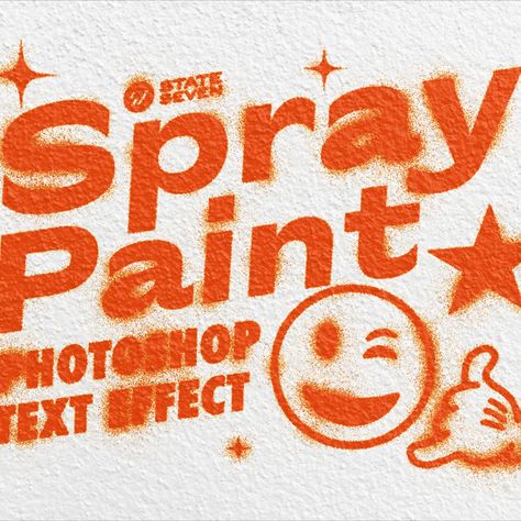 Spray Paint Text Effect Spray Paint Typography, Spray Paint Illustration, Spray Paint Graphic Design, Spray Paint Letters, Spray Font, Spray Paint Designs, Spray Paint Texture, Illustrator Text Effects, Graphic Design Texture