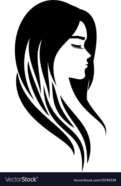 Cosmetics Logo Design Ideas, Hair Logos, Hair Silhouette, Silhouette Head, Logo Online Shop, Logo Hair, Beauty Procedures, Hair Vector, Girl Vector