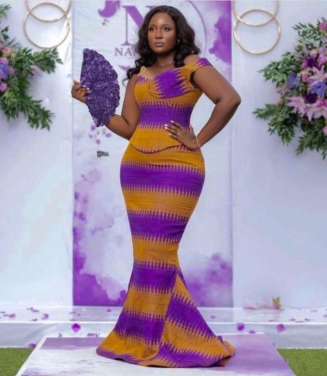 Plain Kente Dress Styles, Kente Dress Styles Classy, Kente Dress Styles, Sesotho Traditional Dresses, Kente Dresses, Kente Fashion, Lace Dress Classy, African Bridal Dress, Kente Dress