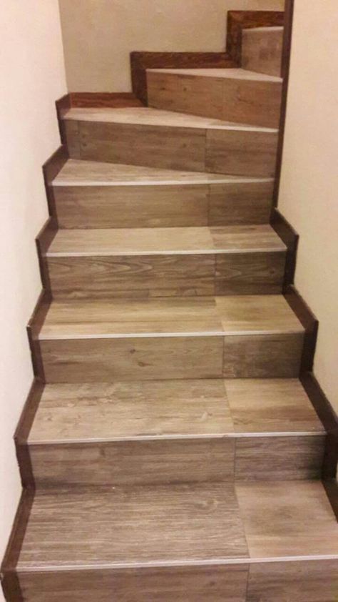 Stairway Wallpaper, Travertine Stairs, Tiles For Stairs, Minwax Stain Colors, Tiled Staircase, Rustic Stairs, Stairs In Living Room, Flooring For Stairs, Staircase Storage