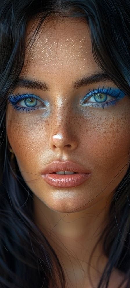 Bold Blue Eyeshadow, Aqua Makeup Look, Cosmic Makeup, Tamara Williams, Daytime Makeup, Blue Eyeshadow Looks, Bold Makeup Looks, Aqua Eyes, Make Up Inspiration