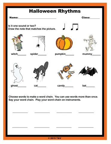 Types Of Voices, Brain On Music, Halloween Music Lessons, Halloween Piano, Music Classroom Activities, Piano Teaching Ideas, Rhythm Activities, Sounds Of Music, Halloween Worksheets