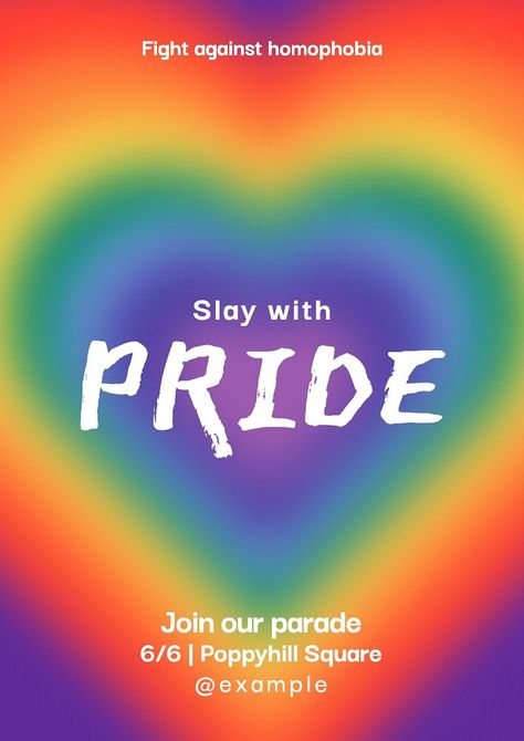 Pride parade poster template | free image by rawpixel.com Template Love, Poster Template Free, Collage Elements, About Heart, Love And Pride, Pride Parade, Blank Space, Awesome Designs, Good Art