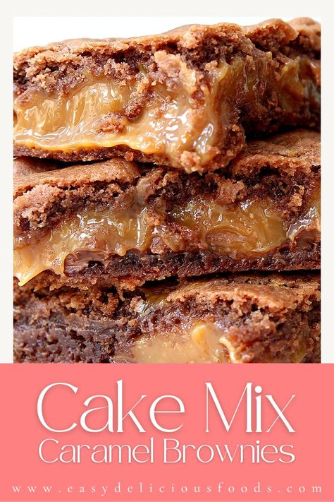 German Chocolate Cake Mix Caramel Brownies, German Chocolate Brownies From Cake Mix Betty Crocker, Caramel Brownie Cake, German Chocolate Bars Cake Mix Caramel Brownies, Brownie Recipes With Caramel, Box Cake Brownies, Salted Caramel Brownies From Box Recipe, Caramel Brownies German Chocolate Cake, Easy Caramel Brownies Recipes