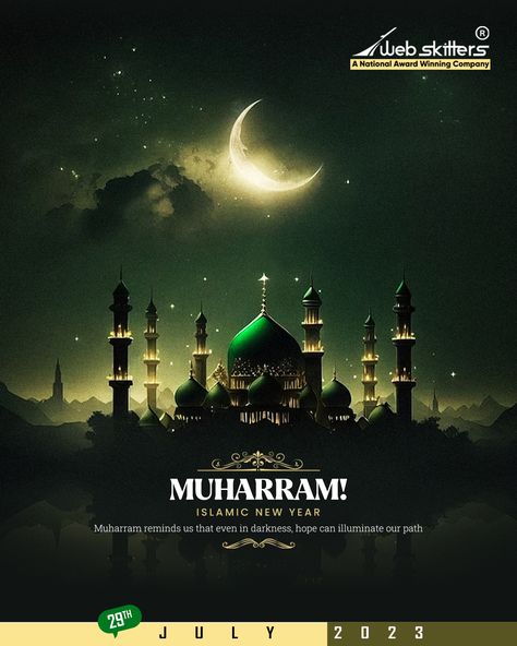 On this first date of the Islamic Calendar, may Allah shower you, your family, and your friends with blessings, happiness, and love! Have a Blessed Muharram. #Webskitters #Muharram #Muharram2023 #Karbala #IslamicNewYear 1st Muharram Pictures, Muharram 2023, Muharram Wishes, Muharram Pictures, Muharram Wallpaper, Happy Muharram, Islamic Calendar, Calendar May, Islamic Background