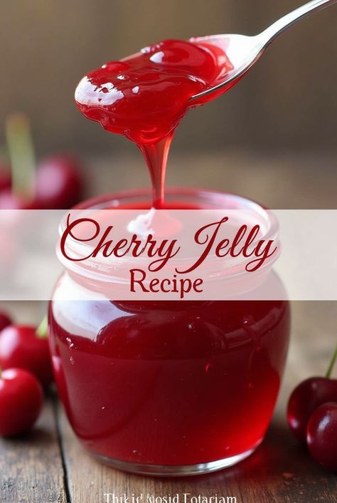 Indulge in the sweet and tangy flavors of homemade Cherry Jelly! This delightful spread captures the rich taste of fresh cherries in a smooth, glossy jelly that's perfect for toast, pastries, or even as a topping for desserts. Made with simple ingredients, this easy recipe brings out the natural sweetness of cherries, creating a delicious preserve you'll want to make again and again. Whether you're a fan of classic fruit spreads or looking for a new favorite, this Cherry Jelly recipe is a must-try! Sour Cherry Jelly From Juice, Jelly From Juice, Jelly Flavors, Cherry Jelly Recipe, Jelly Recipes Desserts, Cherry Jelly Recipes, Cherry Jelly, Dominican Recipes, Dinner Board