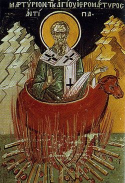 Image of St. Antipas Nun Artwork, Brazen Bull, John The Apostle, Lives Of The Saints, Apostle John, Book Of Revelation, 1st Century, The Saints, Orthodox Icons