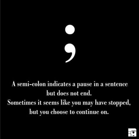 Semi-Colon - Pause, Not An End - #semicolon #pause #continue #persevere Simbols Tattoo, Small Tattoos With Meaning, Symbolic Tattoos, Little Tattoos, Meaningful Tattoos, Finger Tattoos, Tattoos With Meaning, Tiny Tattoos, A Quote