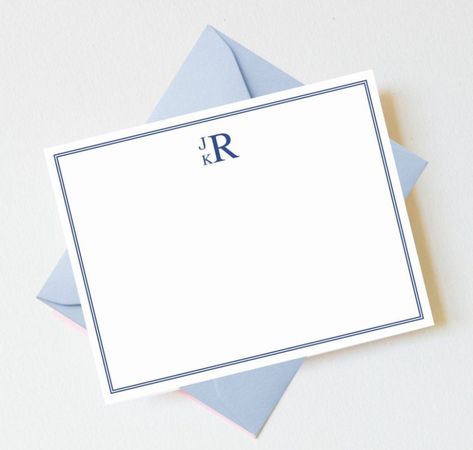 Design Darling, Monogrammed Stationery, Personalized Stationary, Writing Letters, Personalized Thank You Cards, Blue Envelopes, Pink Envelopes, Calling Cards, Personalized Stationery