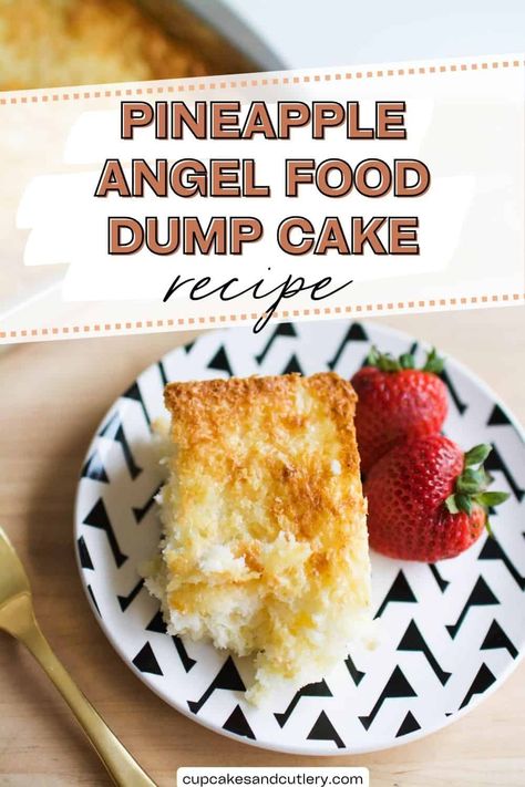 Pineapple Dump Cake Recipe, Cheap Desserts, Pineapple Dump Cake, Pineapple Angel Food, Angel Food Cake Desserts, Cake Mix Desserts, Angel Food Cake Mix Recipes, Weight Watchers Desserts, Pineapple Cake