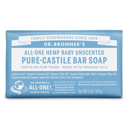 Dr Bronners Soap, Organic Oil, Dr Bronners, Pure Castile Soap, Baby Bar, Unscented Soap, Organic Olive Oil, Castile Soap, Organic Soap