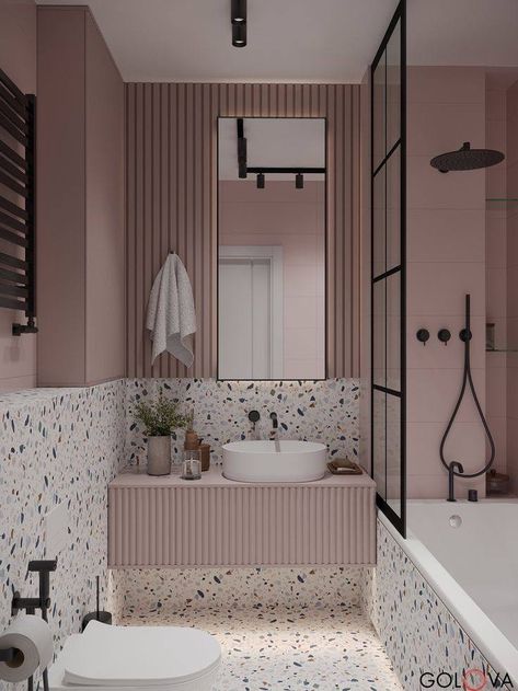 Terrazzo Bathroom, Bathroom Design Styles, Wc Design, Bilik Air, Bathroom Decor Luxury, Washroom Design, Bathroom Redesign, Bathroom Design Decor, Toilet Design