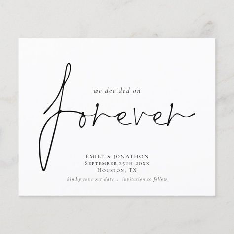 Budget We Decided on Forever QR Code Save The Date  Zazzle We Decided On Forever, Simple Save The Date, Money Budget, Budget Saving, Wedding Essentials, Wedding Save The Date, Stylish Wedding, Unique Cards, Black And White Design