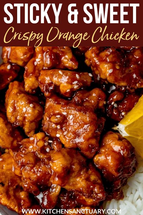 Panda Express Orange Chicken, Baked Orange Chicken, Orange Chicken Sauce, Healthy Orange Chicken, Crockpot Healthy, Orange Chicken Recipe, Chicken Pieces, Orange Chicken, Recipes Crockpot