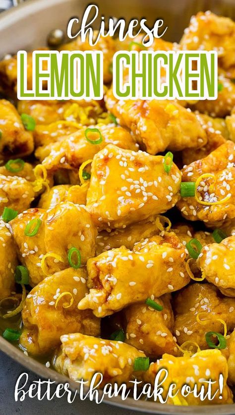 This Chinese lemon chicken is crispy battered chicken breast pieces smothered in a sweet and tangy lemon sauce. Thai Lemon Chicken, Best Lemon Chicken, Lemon Glazed Chicken, Lemon Chicken Breast, Simple Sunday Dinner, Lemon Chicken Sauce, Chinese Lemon Sauce, Asian Chicken Sauce, Easy Lemon Chicken