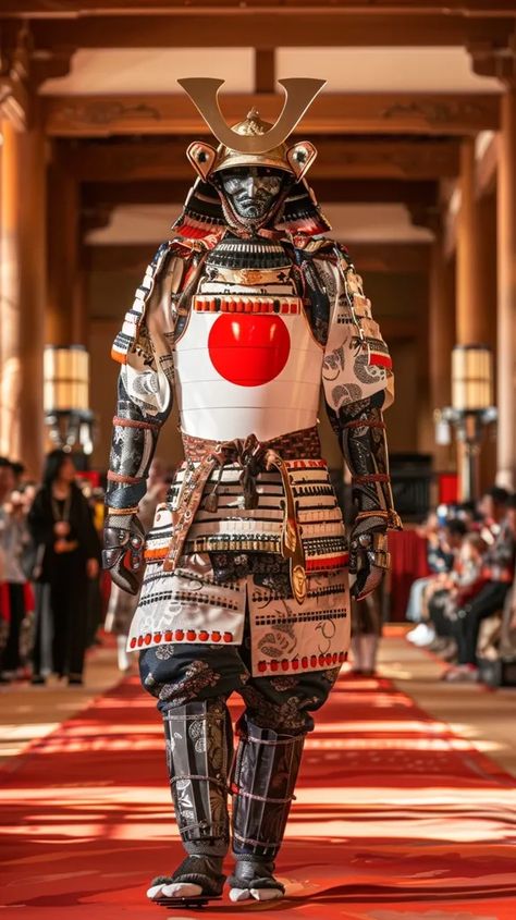 Midjourney AI Image: photo real, A samurai fashion show in the grand hall of a luxurious Japanese castle, featuring a sam... → more in ai-img-gen.com Samurai Leg Armor, Samurai Fashion, Real Samurai, Banknotes Design, Samurai Concept, Ancient Samurai, Japanese Armor, Medieval Clothes, Japanese Castle