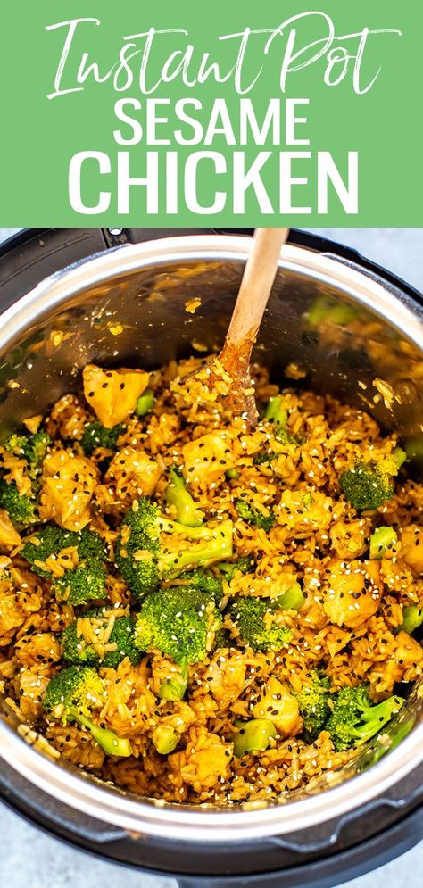 Instant Pot Sesame Chicken, Chicken Rice Broccoli, Instant Pot Dump, Instant Pot Meal Prep, Slow Cooker Meat, Rice Broccoli, Paleo Meat Recipes, Recipe Instant Pot, Sesame Chicken Recipe