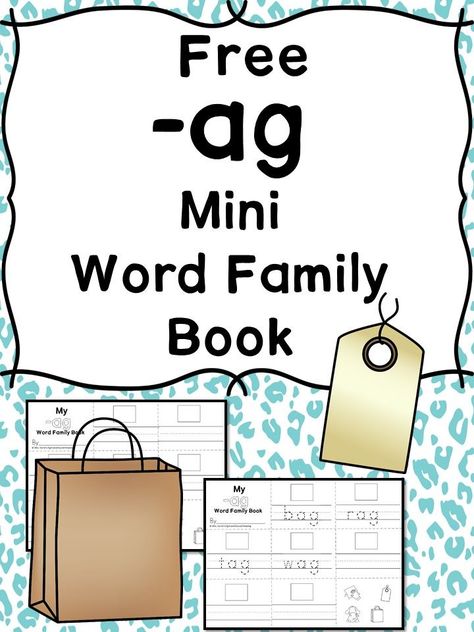 Teach the ag word family using these at cvc word family worksheets. Students make a mini-book with different words that end in 'ag'. Cut/Paste/Tracing Fun Cvc Ab Words Worksheets, Ab Word Family Worksheets, Ab Words, Ab Word Family, Ag Word Family, Word Family Books, Cvc Reading, Free Educational Printables, Word Family Activities